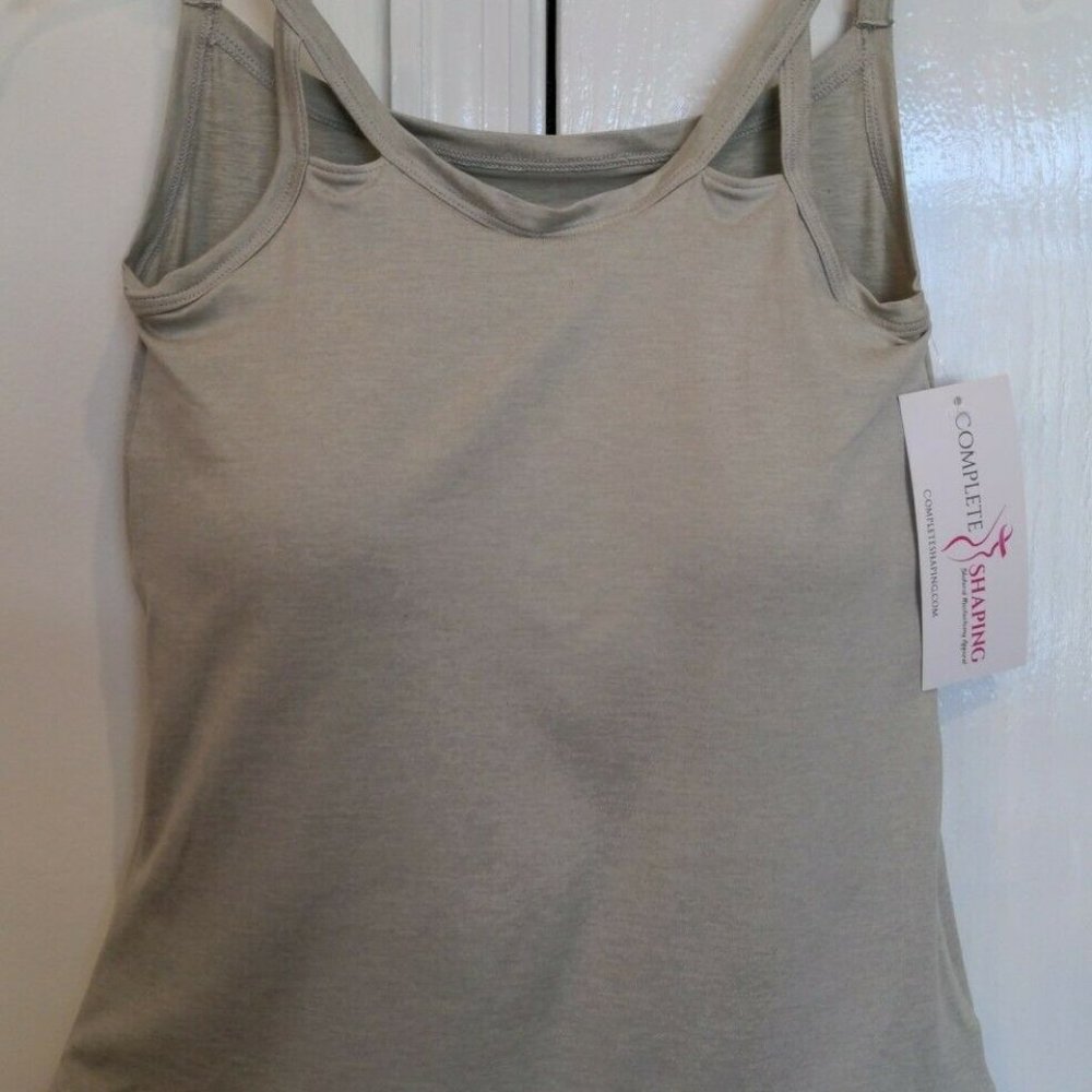 Mastectomy Camisole with Integrated Prosthetics, Medium w C Cup, NWT, Oat, Cut-O